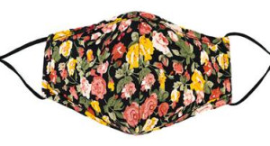 Masque en tissu Masque avec des fleurs peintes en noir