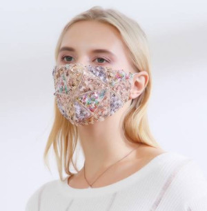 Masque en tissu Masque à paillettes de couleur foncée