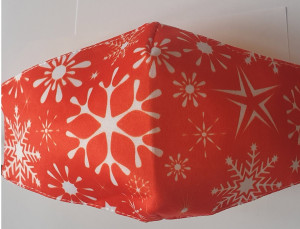 Masque en tissu Masque de flocons de neige rouge