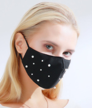 Masque en tissu Masque noir avec perles