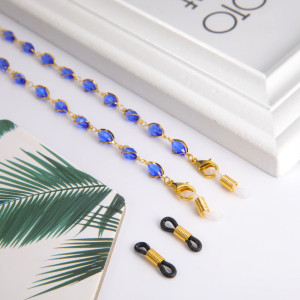 Wunderschöne Brillenkette halter in blau gold Farbe l BRINE MED CARE