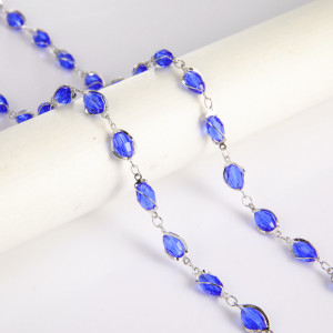 Chaînes de masque porte-masque Collier porte-masque bleu argent