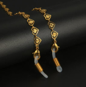 Elegantes Design Herzform gold Farbe Brillenkette halter | Brine Med Care