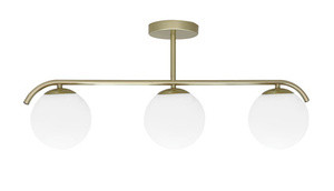 Złota lampa sufitowa 3-punktowa do salonu AMADEO metal szkło