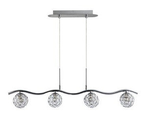 Srebrna lampa wisząca 4-punktowa do salonu TOP metal regulowana wysokość