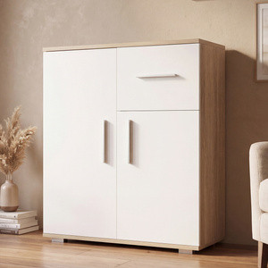Biała komoda z szufladą do salonu 75 cm SIMPLE I
