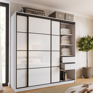 WYPRZEDAŻ Szafa przesuwna 200 cm biała połysk LOFT