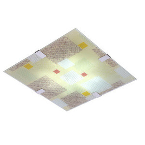 Wielokolorowy plafon sufitowy LED zintegrowany 40 cm do salonu AMBIENTE metal szkło