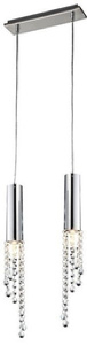 Srebrna lampa wisząca podłużna do salonu DUERO metal
