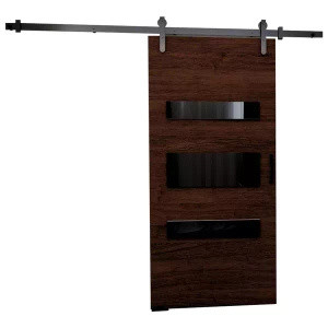 Drzwi przesuwne do pokoju 100 cm naścienne PELSO wenge