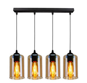 Czarna lampa wisząca sufitowa listwa 4xE27 do salonu BISTRO metal
