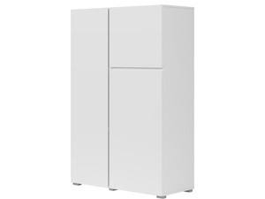 Komoda dwudrzwiowa 92 cm z półkami do salonu ASYMETRIC biały