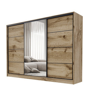 Loftowa szafa przesuwna z lustrem 250 cm BEST dąb wotan