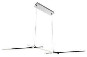 Srebrna lampa wisząca LED 23W do salonu THASOS chrom regulowana wysokość