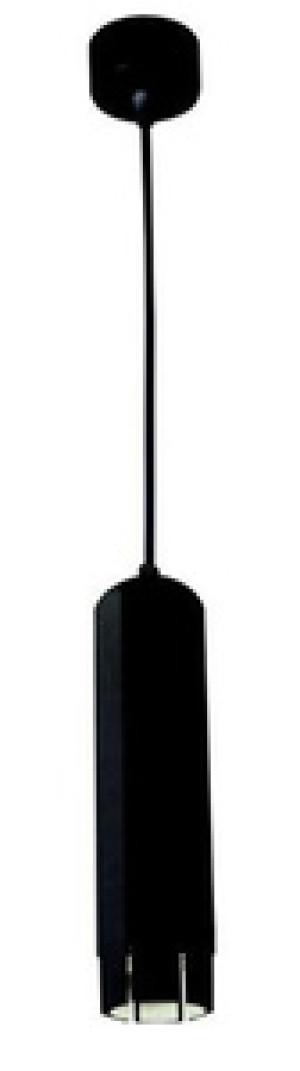 Czarna lampa wisząca tuba do salonu TUBA metal aluminium