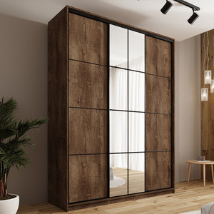 WYPRZEDAŻ Loftowa wysoka szafa przesuwna z lustrem 180 cm EDGE MAX