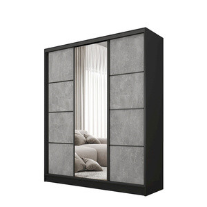 Pojemna szafa przesuwna z lustrem 160 cm BEST beton