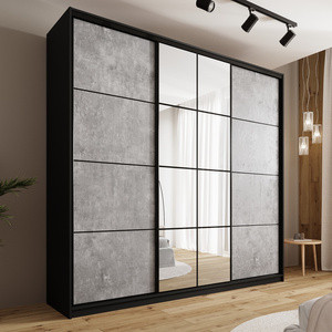 WYPRZEDAŻ Pojemna szafa przesuwna z lustrem 250 cm EDGE MAX beton