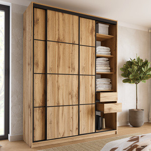 WYPRZEDAŻ Szafa przesuwna trzydrzwiowa 180 cm LOFT MAX dąb wotan
