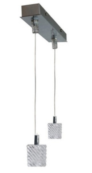Chromowana lampa wisząca regulowana do salonu Tosca 2-płomienna