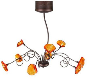 Pomarańczowa lampa wisząca regulowana do salonu MALTA nowoczesna