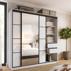 WYPRZEDAŻ Szafa przesuwna 200 cm biała połysk LOFT