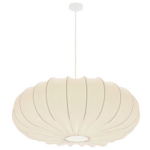 Kremowa lampa wisząca z abażurem 66 cm do salonu CAFEE latte