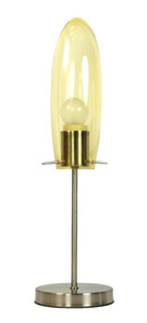 Srebrna lampka stołowa do salonu z kloszem 10 cm MELOT szklana