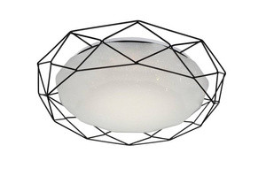 Czarny plafon sufitowy LED 28W 3000K do salonu SVEN metal akryl