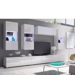 Meblościanka do salonu biały połysk MODERN 11
