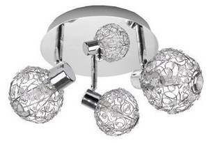 Chromowa lampa sufitowa plafon 3-punktowa do salonu COLLAR metal