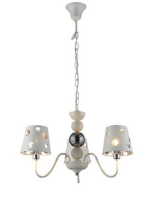 Biały żyrandol lampa wisząca 3-punktowa do salonu BATLEY klasyczny