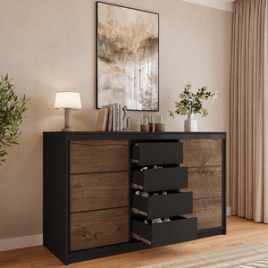 Trzydrzwiowa komoda z szufladami do sypialni 180 cm LOFT