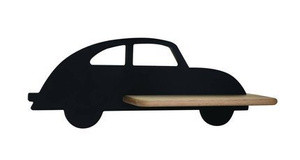 Czarny kinkiet LED zintegrowany do pokoju dziecięcego IQ Kids CAR MDF