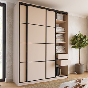 WYPRZEDAŻ Pojemna trzydrzwiowa szafa przesuwna 180 cm LOFT MAX beż piaskowy