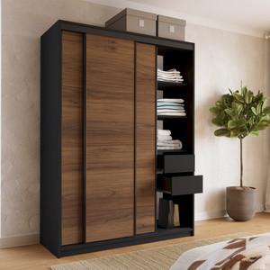 Szafa przesuwna 150 cm do sypialni LOFT orzech