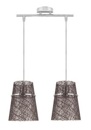 Srebrna lampa wisząca z regulacją wysokości PLASTO metal