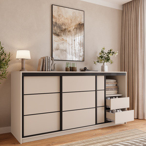 Duża komoda z szufladami i drążkiem do sypialni 200 cm LOFT