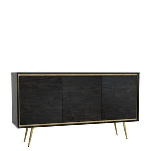 Czarna komoda 150 cm na nóżkach w stylu glamour TALUS