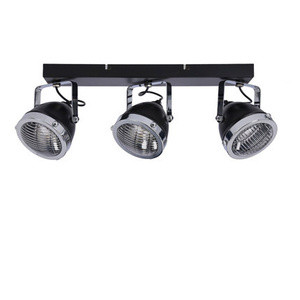 Czarna lampa sufitowa listwa 3-punktowa do salonu CRAZY metal