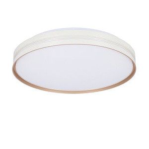 Biały plafon sufitowy LED 24W do salonu MONTANA złoty pierścień 40 cm