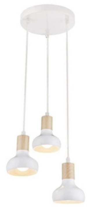 Biała lampa wisząca sufitowa 3-punktowa do salonu PUERTO metal
