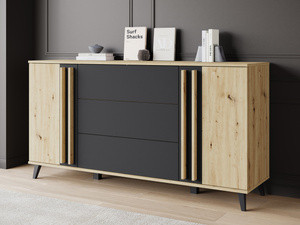Komoda z szufladami do salonu 150 cm HOMELY dąb artisan