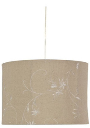 Biała lampa wisząca do salonu regulowana 1xE27 FARM tkanina-metal