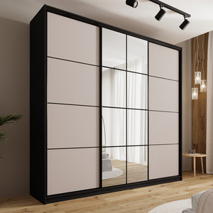 WYPRZEDAŻ Duża szafa przesuwna 250 cm z lustrem i drążkami EDGE MAX