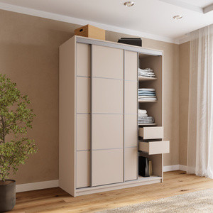 Trzydrzwiowa szafa przesuwna 150 cm TOP beż piaskowy