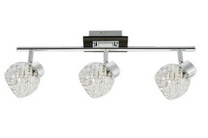 Chromowa lampa sufitowa spot listwa 3-punktowa do salonu WENGE szklane klosze