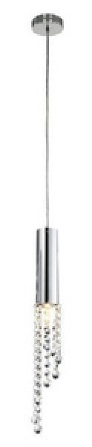 Srebrna lampa wisząca 1-punktowa do salonu na 1xGU10 metal