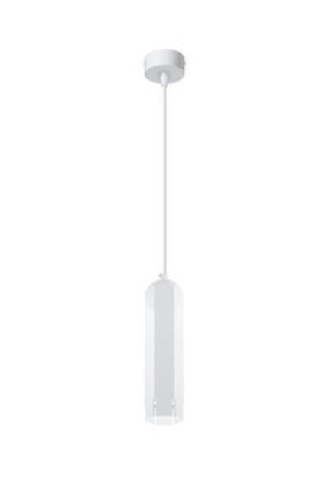 Biała lampa wisząca tuba do salonu 1 punkt światła