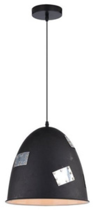 Czarna lampa wisząca sufitowa z regulacją wysokości PATCH metal chrom